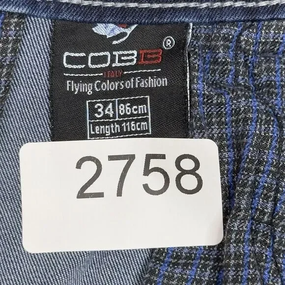 COBB Italy Jeans Mens Size 34 (Fit 32x32) Blue Acid Wash Slim Ultra Narrow Fit